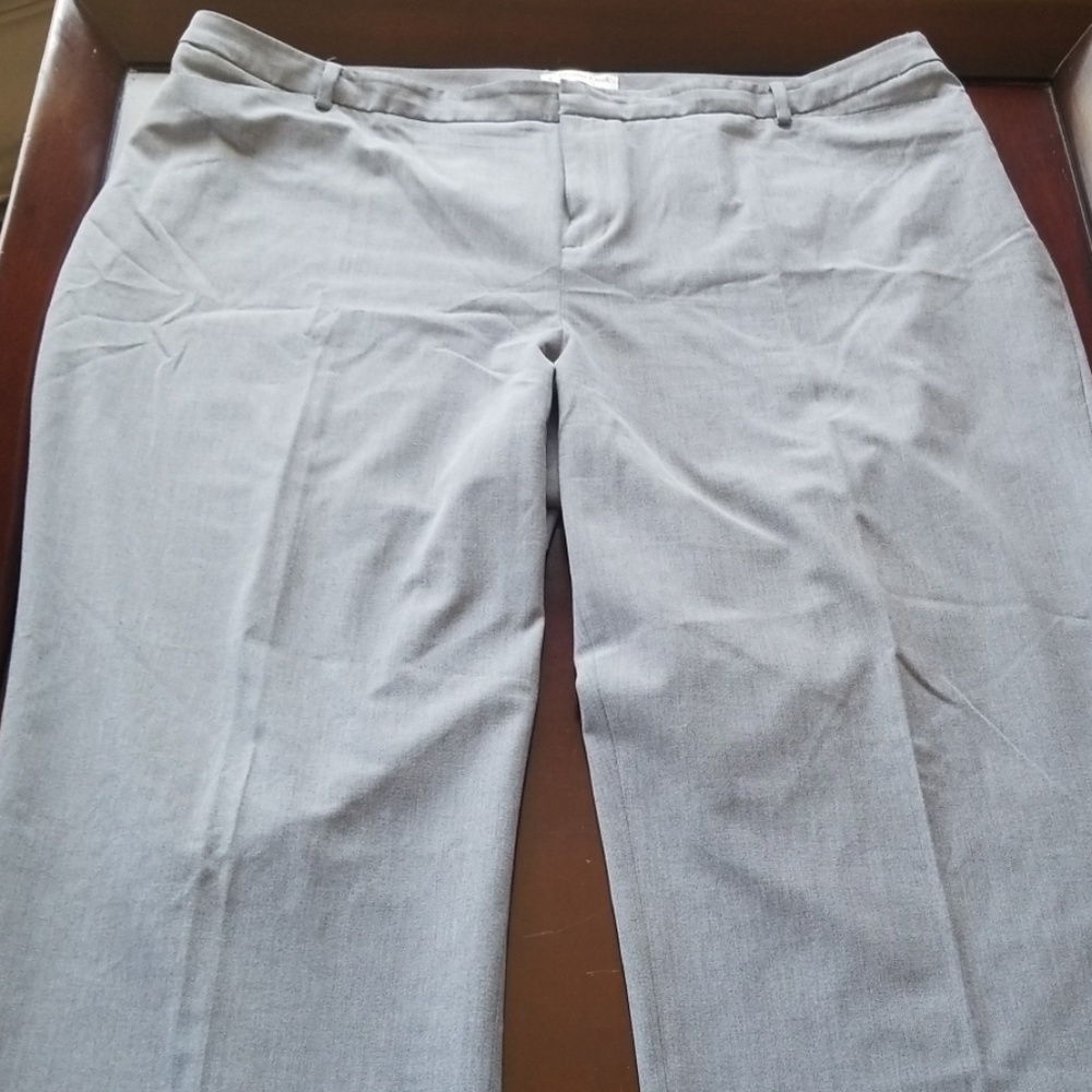 Grey straight leg dress pants